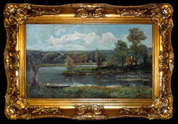framed  unknow artist Landscape with river, ta009-2